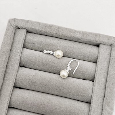 Brinco argola gancho pérola