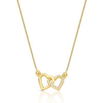 Colar corações laço