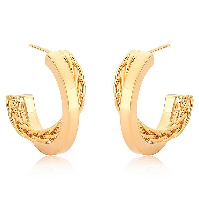 Brinco argola encontro texturas