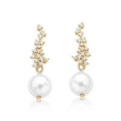 Brinco pérola cristal