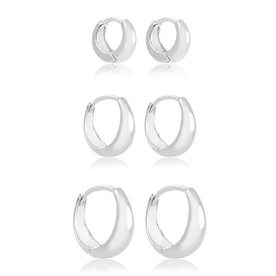 Brinco argola abaulada