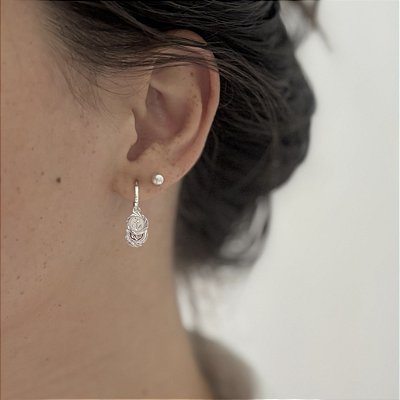 Brinco argola medalhas âncora