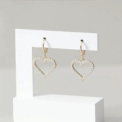 Brinco argola coração