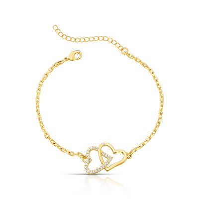 Pulseira duo corações