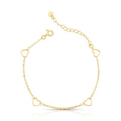 Pulseira corações vazado