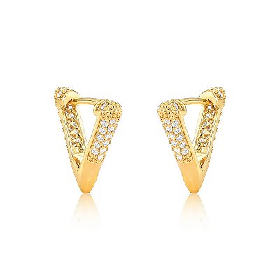 Brinco argola triângulo certezas