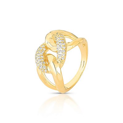 Anel entrelaçado cristal