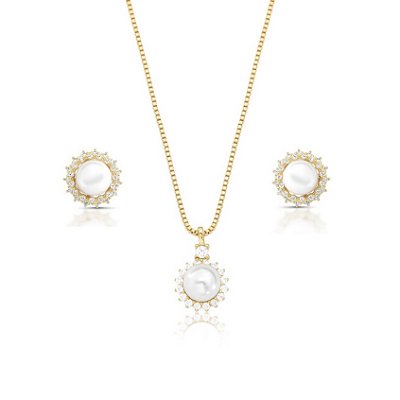 Conjunto pérola cristal