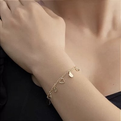 Pulseira chapa e coração