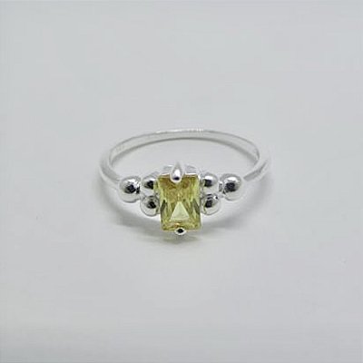 Anel cristal amarelo