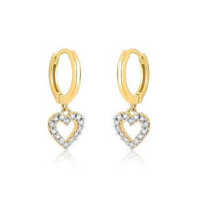 Brinco argola coração