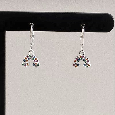 Brinco argola arco íris