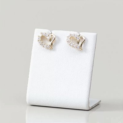 Brinco coração cristal