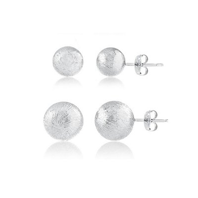 Brinco dupla esfera fosca