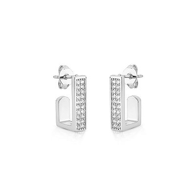 Brinco argola retangular