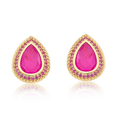 Brinco gota pink