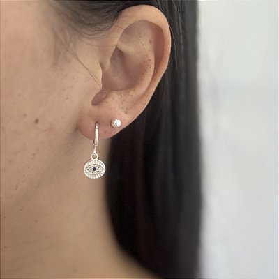 Brinco argola olho grego