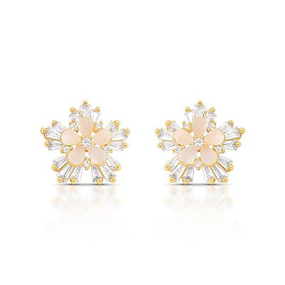 Brinco flor cristal