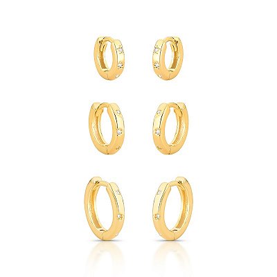 Brinco trio argola luz