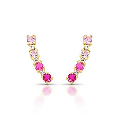 Brinco earcuff rosa