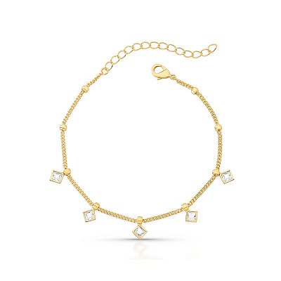 Pulseira cristal quadrada