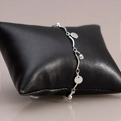 Pulseira plaquinhas cristal