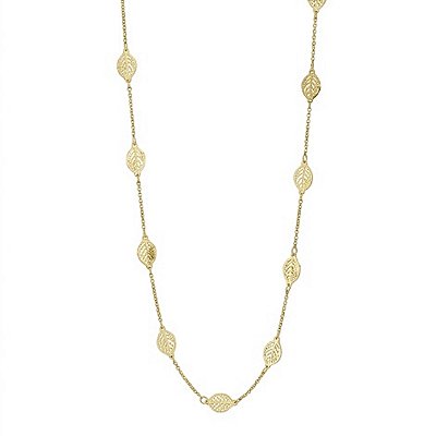 Colar longo folhas