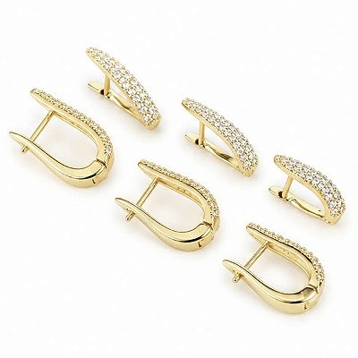 Brinco trio argola cristal