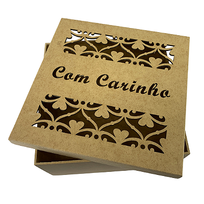Caixa MDF Com Tampa 20 x 20 x 10cm Com Carinho