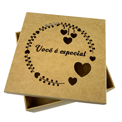 Caixa MDF Com Tampa 20 x 20 x 10cm Você É Especial