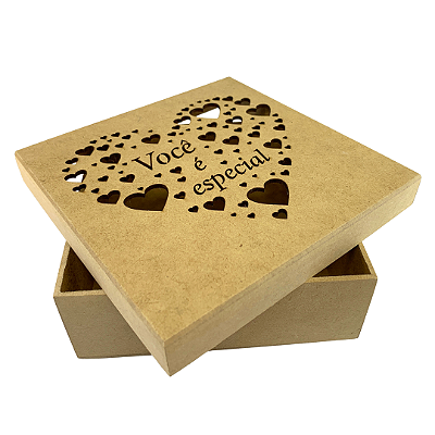 Caixa MDF Com Tampa 15 x 15 x 5cm Você É Especial