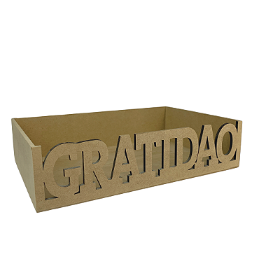 Bandeja de MDF 30 x 20 x 7cm Gratidão