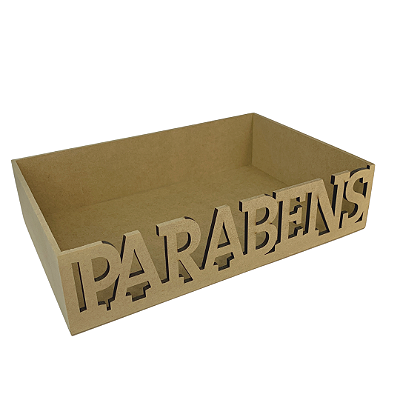 Bandeja de MDF 30 x 20 x 7cm Parabéns