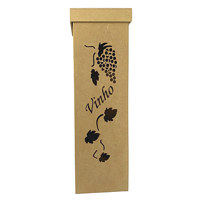 Caixa para Vinho MDF Vazada Palavra Vinho