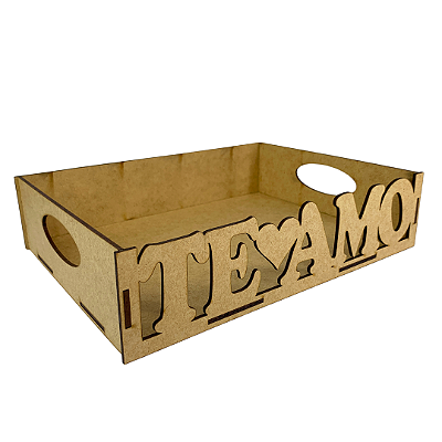 Bandeja de MDF 25 x 18 x 6cm Laser Te Amo