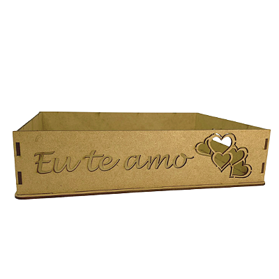 Bandeja de MDF 25 x 18 x 6cm Laser Eu Te Amo