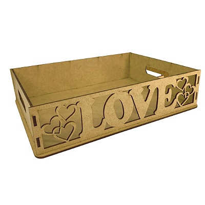 Bandeja de MDF 25 x 18 x 6cm Laser Love