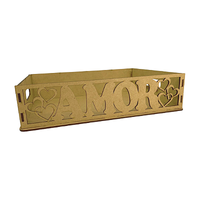 Bandeja de MDF 25 x 18 x 6cm Laser Amor
