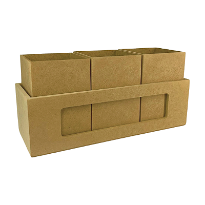 Porta Objetos de MDF 3 Potes