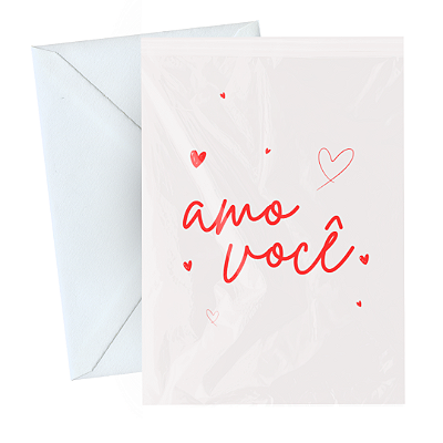 Cartão Comemorativo Romântico Amor 10x15cm Amo Você C/5 unid