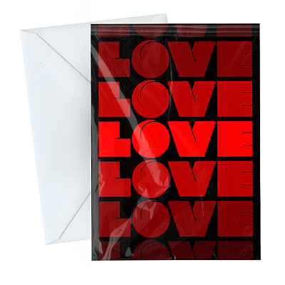 Cartão Comemorativo Romântico 10x15cm Love Love Love C/5 unid