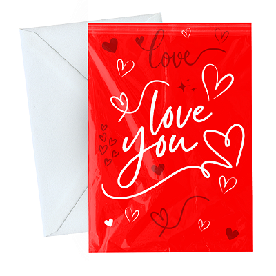 Cartão Comemorativo Romântico 10x15cm Love You C/5 unid