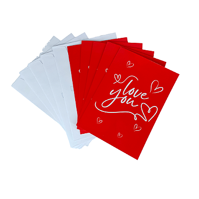 Cartão Comemorativo Romântico 10x15cm Love You C/5 unid