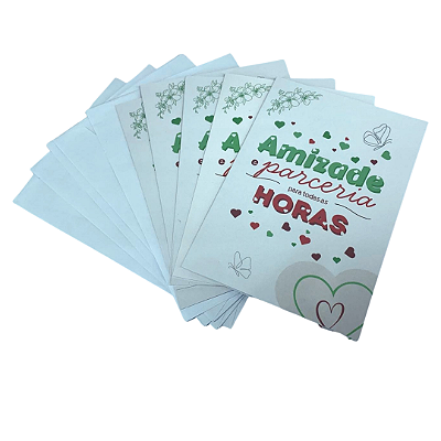 Cartão Comemorativo Amizade 10x15cm Amizade e Parceria C/5 unid