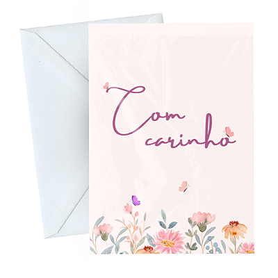 Cartão Comemorativo Felicitações 10x15cm Com Carinho C/5 unid