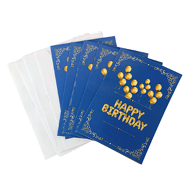 Cartão Comemorativo Aniversário 10x15cm Happy Birthday C/5 unid