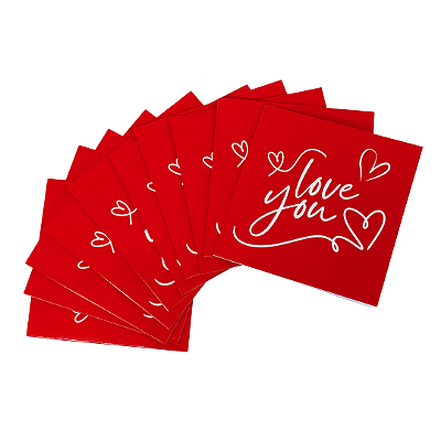 Cartão Comemorativo Romântico 9x9cm Love You C/10 unid