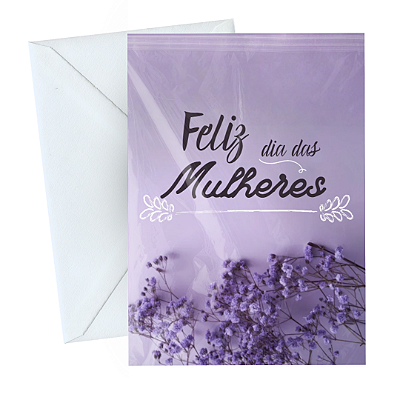 Cartão Comemorativo Dia das Mulheres 10x15cm Lilás C/5 unid