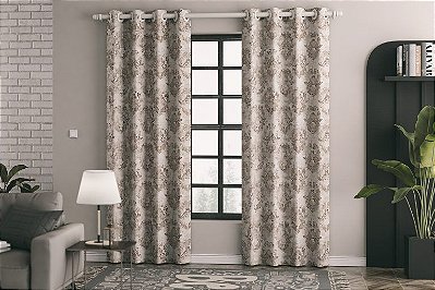 CORTINA CORTA LUZ ESTAMPADA LUXO 2,30mx2,76m