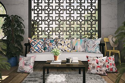 CAPA PARA ALMOFADA AQUAREL 45cm X 45cm